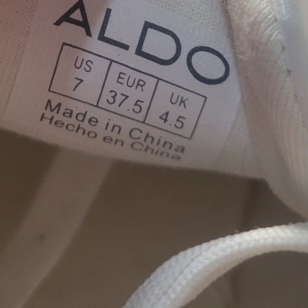 ALDO White Butterfly Embellished Sneakers Gold Studded Size 7 Like New